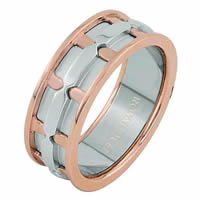 Item # 6874120RE - Rose & White Gold Wedding Ring