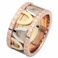 Item # 68743210D - 14 K Tri-Color Diamond Eternity Ring