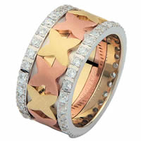 Item # 68744021D - 14 K Tri-Color Diamond Eternity Ring