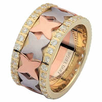 Item # 68744102D - 14 K Tri-Color Diamond Eternity Ring