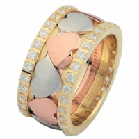 Item # 68745120D - 14 K Tri-Color Diamond Eternity Ring