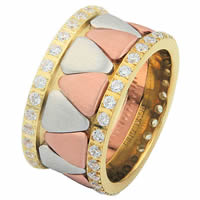 Item # 68746120D - Tri-Color Diamond Eternity Ring