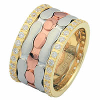 Item # 68749102DE - Tri-Color Diamond Eternity Ring
