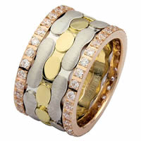 Item # 68749201D - 14 K Tri-Color Diamond Eternity Ring
