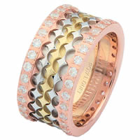 Item # 68753201D - 14 K Tri-Color Diamond Eternity Ring