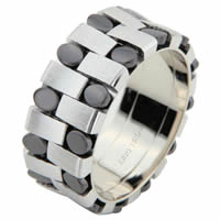 Item # 6875903WE - White Gold & Black Rhodium Wedding Ring