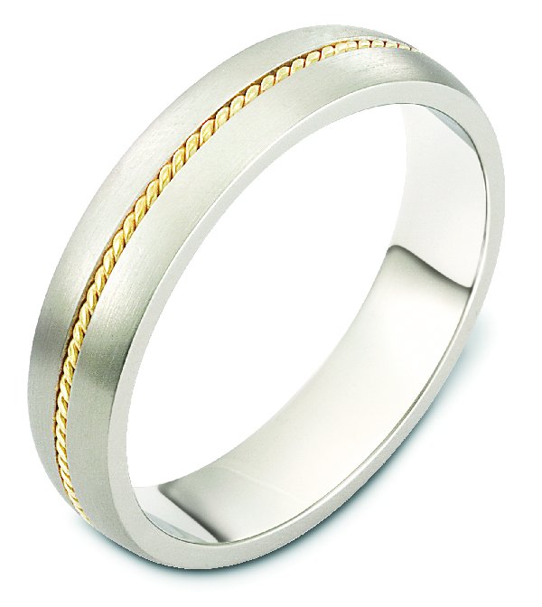 Item # 7546 - 14K two tone, 5.0mm wide, comfort fit wedding band.