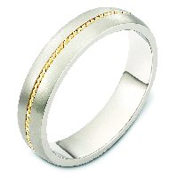 Item # 7546E - 18K Two Tone Wedding Band