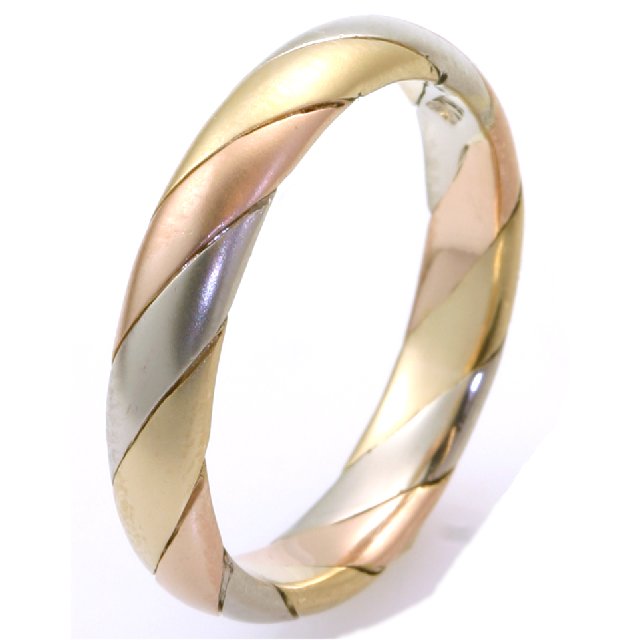 M30036e 18k Tri Color Wedding Band Item M30036e 18k Tri Color Wedding Band View 1