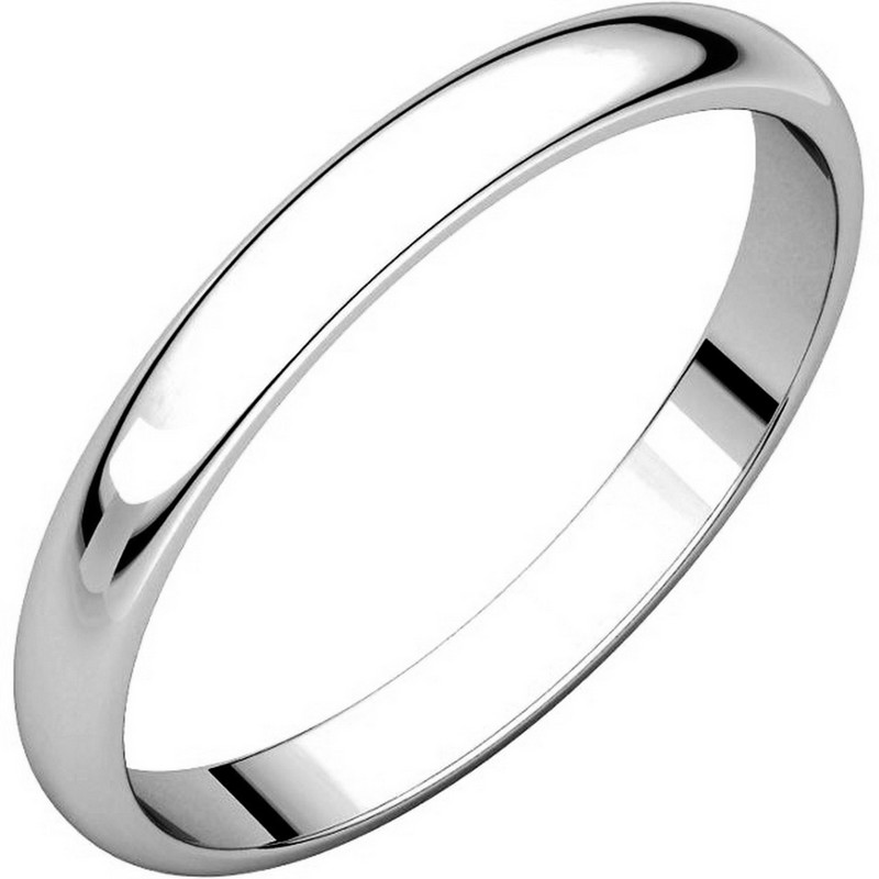 P403825W 14K White Gold 2.5mm Plain Wedding Ring
