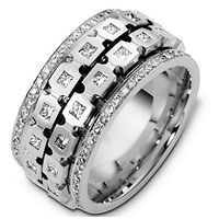 Item # A125241WE - 18K Gold Rotating Diamonds Wedding Ring