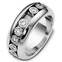 Item # A125341WE - 18K Gold Sliding Diamonds Wedding Ring