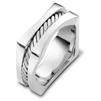 Item # A125861WE - 18K White Gold Square Wedding Band