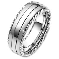 Item # A129211WE - Wedding Band, 18K White Gold Ring
