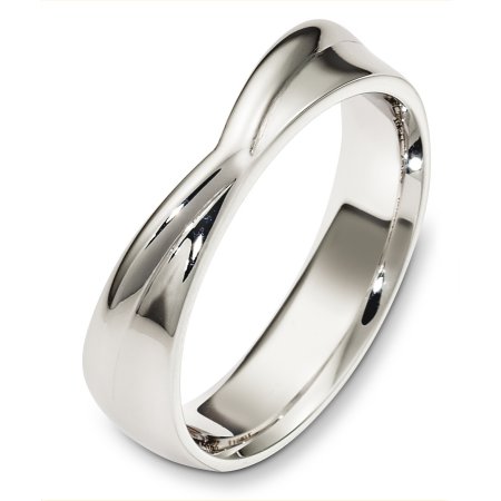 Item # A130271WE - 18 Kt White gold wedding band, 5.0 mm wide, comfort fit band. The finish on the ring is polished. Different finishes may be selected or specified.