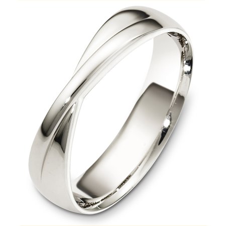 Item # A130281WE - 18 Kt White gold wedding band, 5.0 mm wide, comfor fit band. The finish on the ring is polished. Different finishes may be selected or specified.