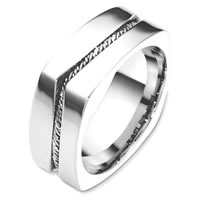 Item # A131731W - 14 Kt White Gold Square Wedding Band