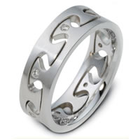 Item # B120501WE - 18K Gold Puzzle Diamond Wedding Band