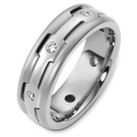 Item # B124881WE - 18K White Gold Diamond Wedding Band