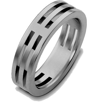 Item # B125801TI - Titanium, 6.0 mm wide, comfort fit wedding band. The finish on the ring is matte. Different finishes may be selected or specified.