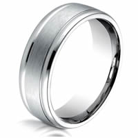 Item # B13380SW - Silver-14 Kt White Gold 7.0 mm Wide Wedding Ring