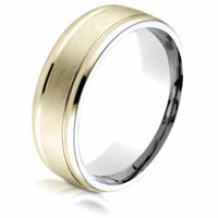 Item # B13380SY - Silver-14 Kt Yellow Gold 7.0 mm Wide Wedding Band