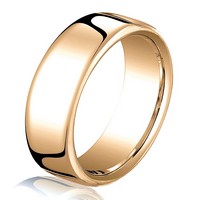 Item # B25843RE - 18kt Rose Gold 6.5mm Comfort Fit Wedding Ring