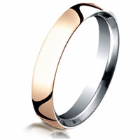 Item # B5823SR - Silver and 14 Kt Rose Gold Plain Wedding Ring