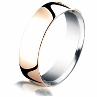 Item # B5843SR - Silver-Rose Gold 6.5 mm Plain Wedding Band