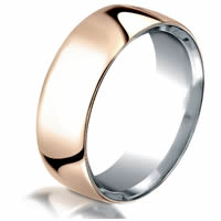 Item # B5853SR - Silver- Rose Gold 7.5 mm Plain Wedding Band