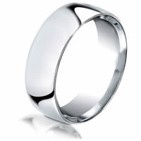 Item # B5853SW - Silver- White Gold 7.5 mm Plain Wedding Band
