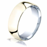 Item # B5853SY - Silver-Yellow Gold 7.5 mm Plain Wedding Band