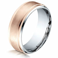 Item # B690539SR - Silver- Rose Gold 8.0 mm Wide Wedding Ring