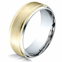 Item # B690539SY - Silver- Yellow Gold 8.0 mm Wide Wedding Band