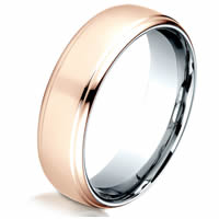 Item # B722218SR - Silver- Rose Gold 6.5 mm Wide Wedding Ring