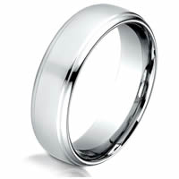 Item # B722218SW - Silver- White Gold 6.5 mm Wide Wedding Ring