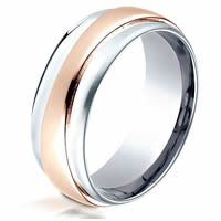 Item # B724198SR - Silver- Rose Gold Wedding Ring