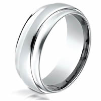 Item # B724198SW - Silver- White Gold 8.0 mm Wide Wedding Ring