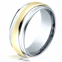 Item # B724198SY - Silver- Yellow Gold 8.0 mm Wide Wedding Ring
