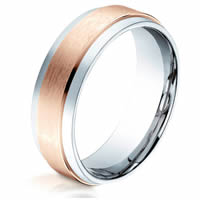 Item # B73029SR - Silver- Rose Gold 7.0 mm Wide Wedding Band