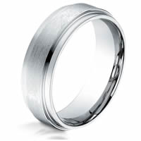 Item # B73029SW - Silver- White Gold 7.0 mm Wide Wedding Band