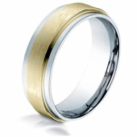 Item # B73029SY - Silver- Yellow Gold 7.0 mm Wide Wedding Band