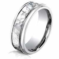 Item # B73180C - Cobalt Chrome Hammered Wedding Ring