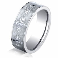 Item # B73231C - Cobalt Chrome Cross Wedding Ring