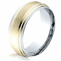 Item # B73778SY - Silver- Gold  Wide Wedding Band