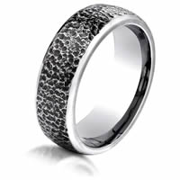 Item # B83198C - Black Cobalt Chrome Hammered Wedding Band