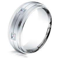 Item # B834204SW - Silver- White Gold Aquamarine Wedding Band