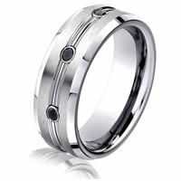 Item # B981300C - Cobalt Chrome Black Diamond Wedding Ring