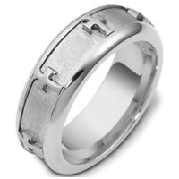 Item # C120951WE - 18 Kt White Gold Cross Wedding Band