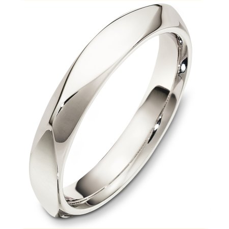 Item # C127171W - 14 Kt White gold wedding band, 4.0 mm wide, comfort fit wedding band. The band is plain with subtle accents. The finish on the ring is polished. Different finishes may be selected or specified.